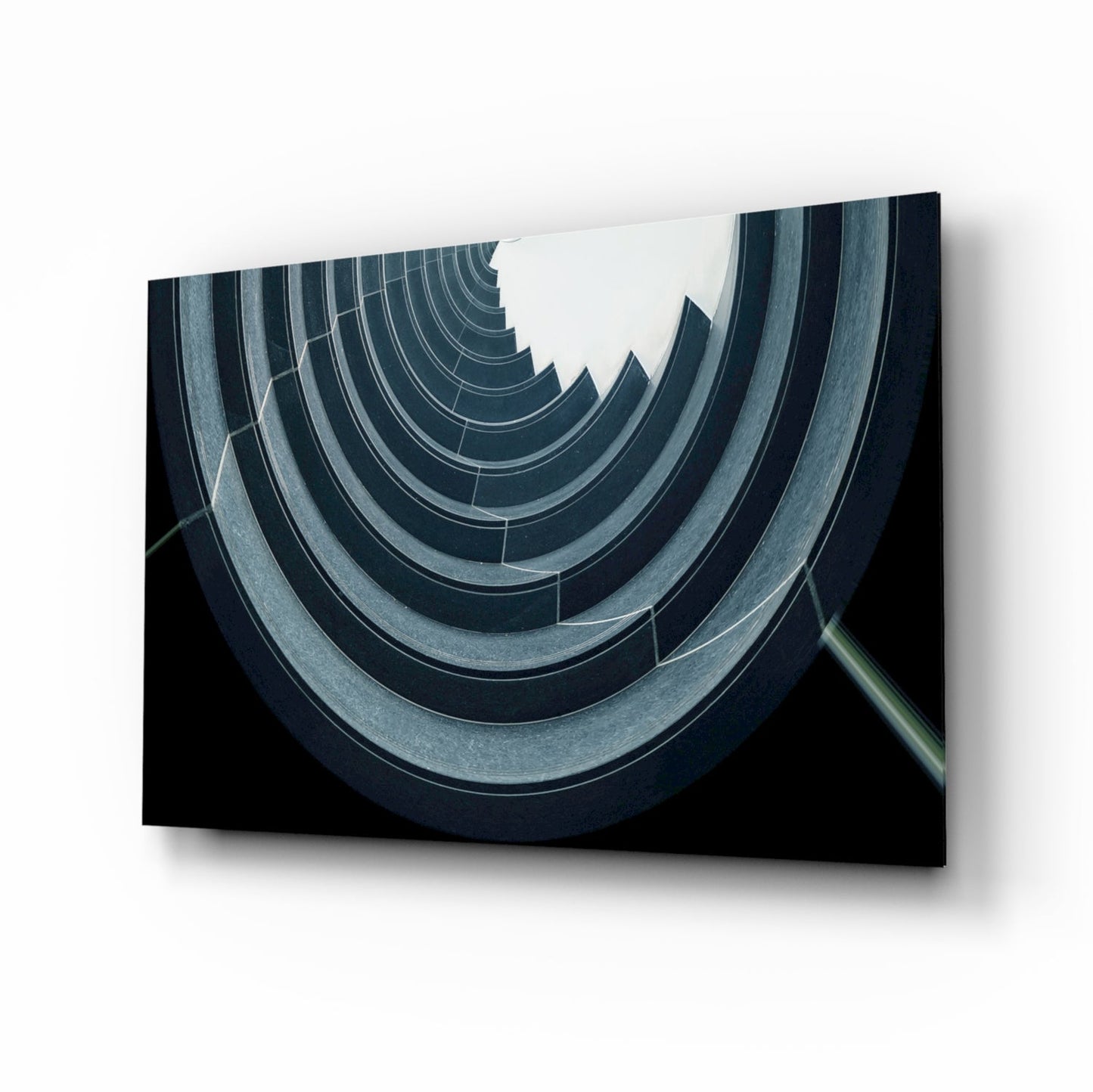 Curved Concrete Arcs Spiral Ceiling Glass Wall Art