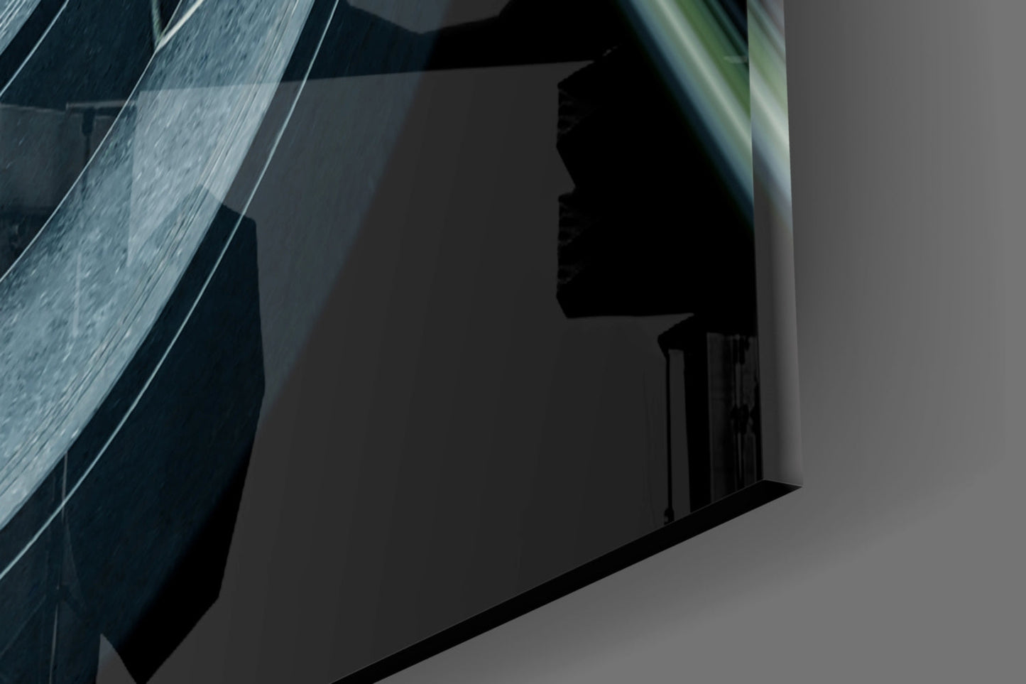 Curved Concrete Arcs Spiral Ceiling Glass Wall Art