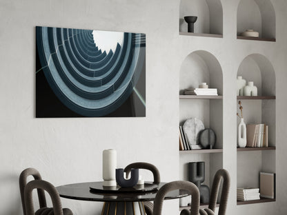 Curved Concrete Arcs Spiral Ceiling Glass Wall Art