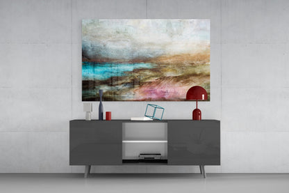 Misty Turquoise Cove Glass Wall Art