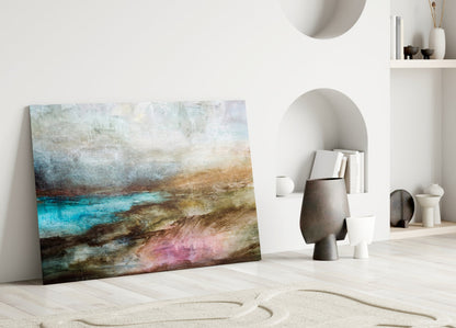 Misty Turquoise Cove Glass Wall Art