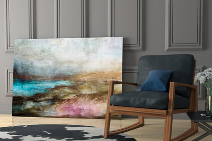 Misty Turquoise Cove Glass Wall Art