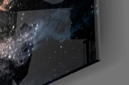 Spiral Galaxy Collision Glass Wall Art