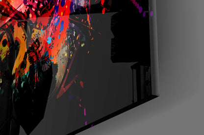Splatter Paint Eye Explosion Glass Wall Art