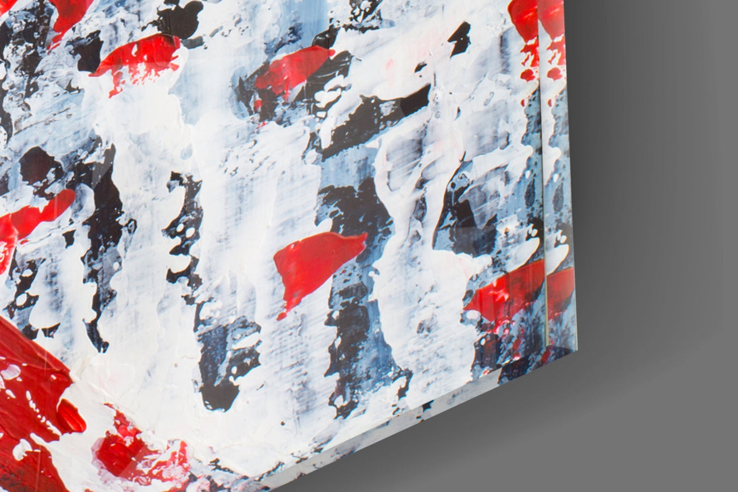 Scarlet Gown Lady Palette Knife Glass Wall Art