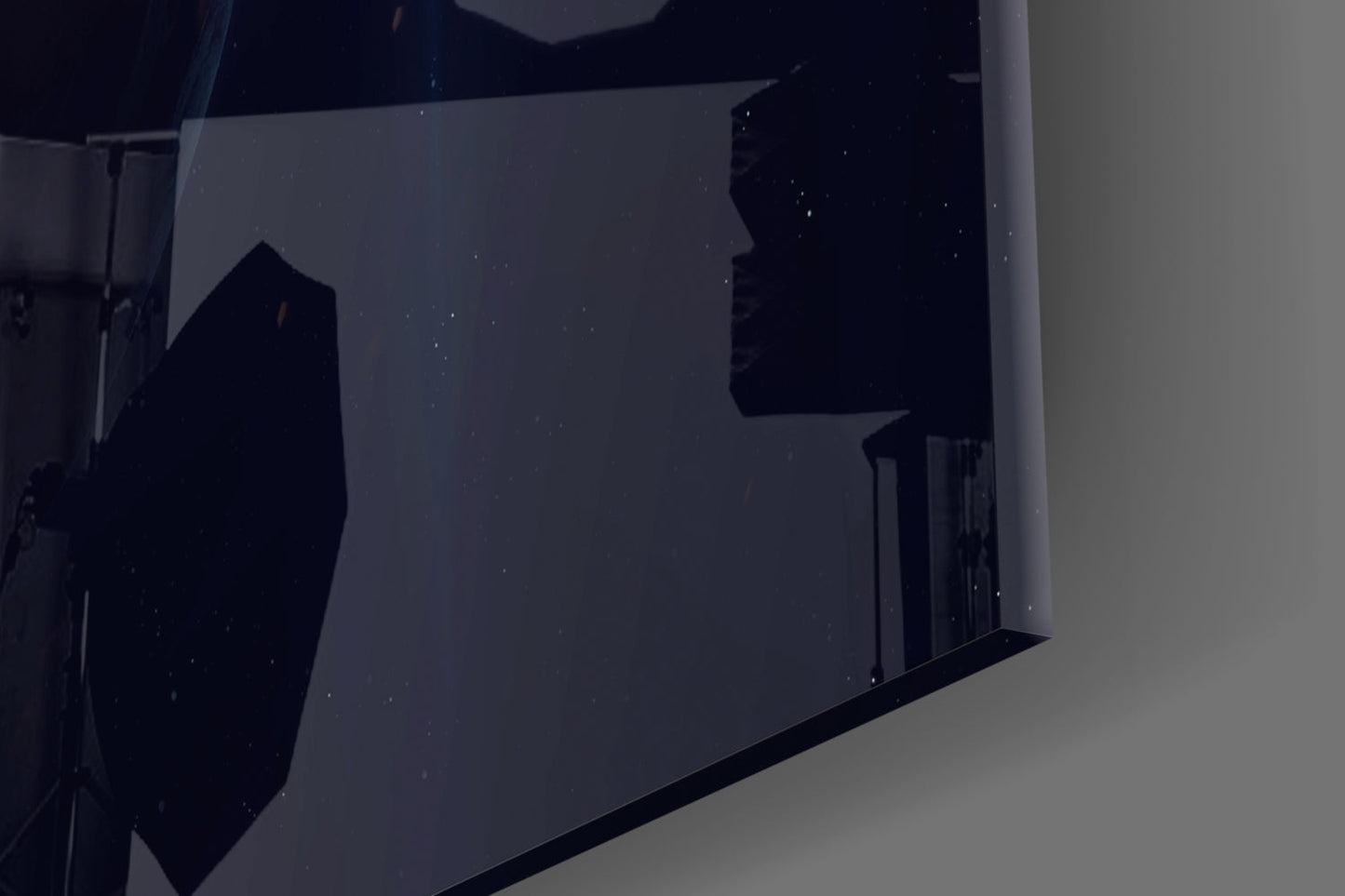 Glowing Earth Planet Text Glass Wall Art