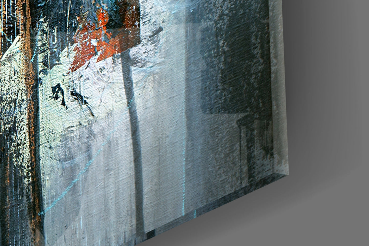 Blue Glow Dark Textured Glass Wall Art