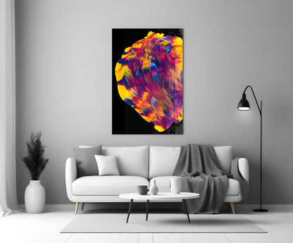 Rainbow Marbled Paint Glass Wall Art