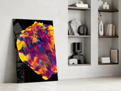 Rainbow Marbled Paint Glass Wall Art