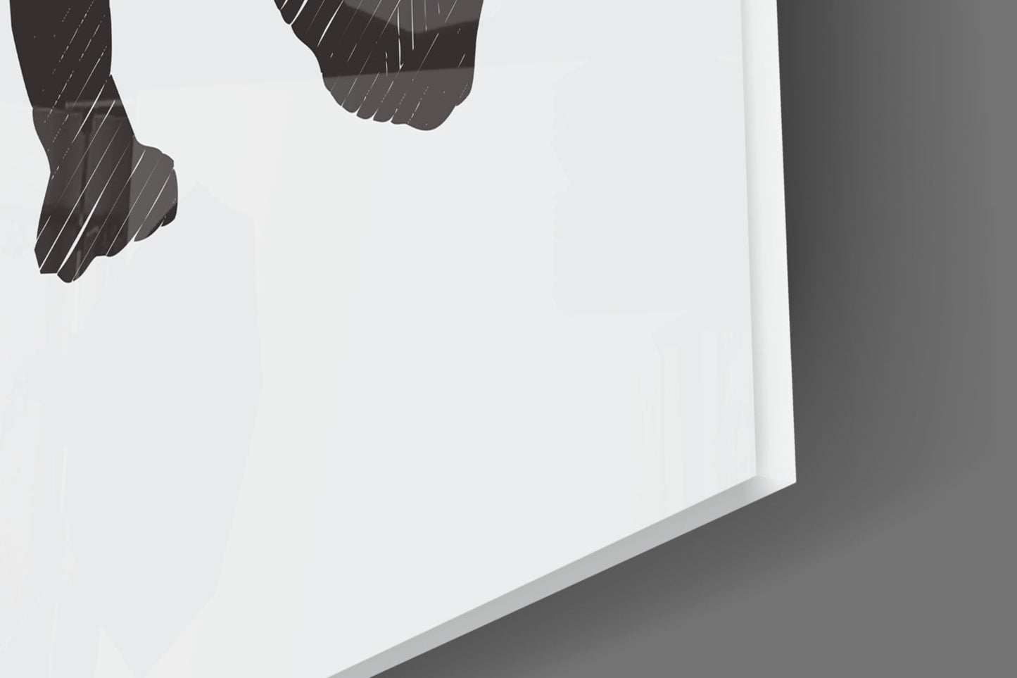 Geometric Line Rhino Glass Wall Art