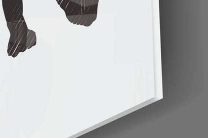 Geometric Line Rhino Glass Wall Art