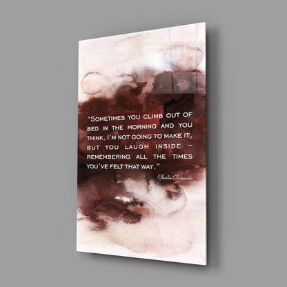 Burgundy Watercolor Morning Quote Glass Wall Art