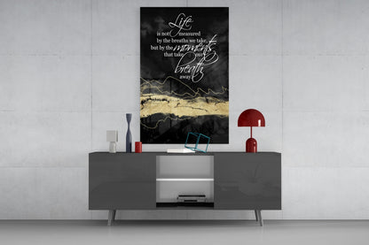 Gold Ridge Breath Away Script Glass Wall Art