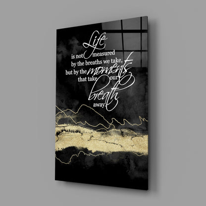 Gold Ridge Breath Away Script Glass Wall Art