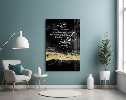 Gold Ridge Breath Away Script Glass Wall Art