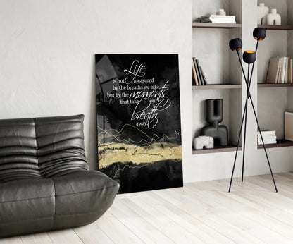 Gold Ridge Breath Away Script Glass Wall Art