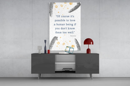 Gray Brush Gold Dots Love Quote Glass Wall Art