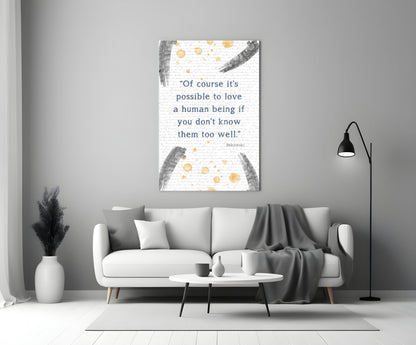 Gray Brush Gold Dots Love Quote Glass Wall Art