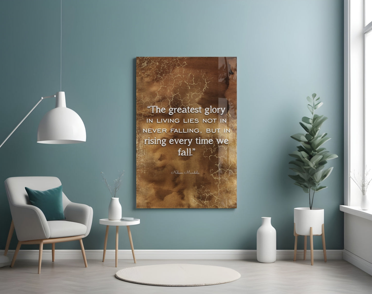 Freedom Leader Quotes Glass Wall Art