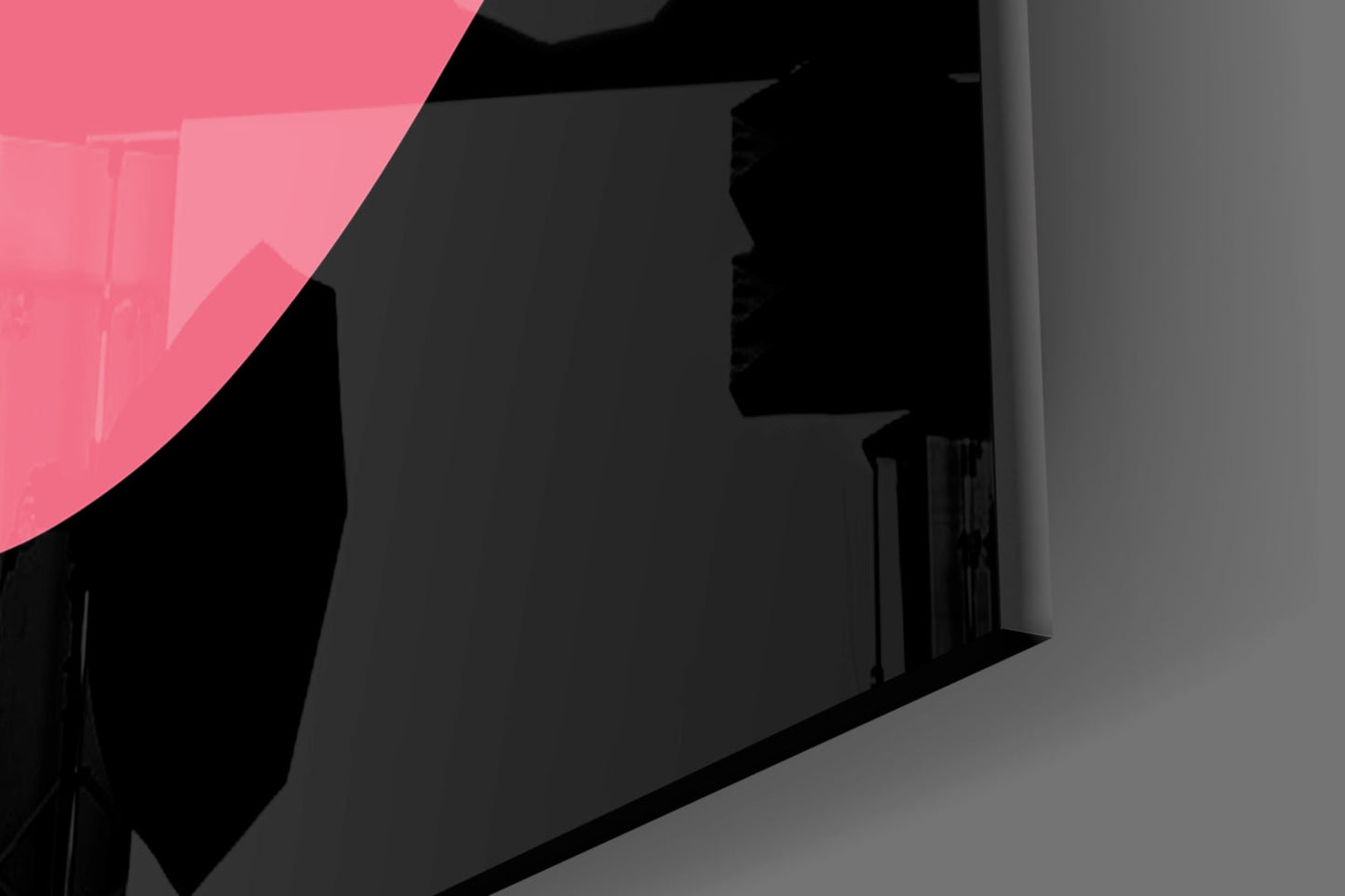 Pink Blob Closed Lips One Line Face Glass Wall Art