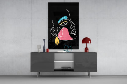 Blue Brow Side Profile Glass Wall Art