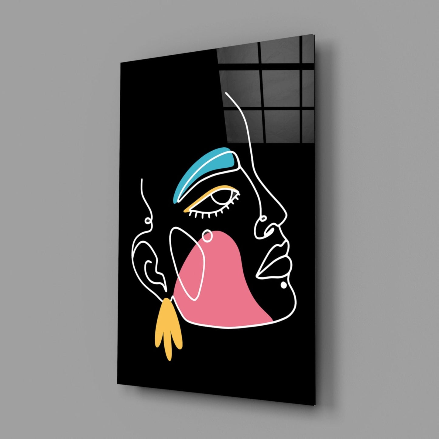 Blue Brow Side Profile Glass Wall Art