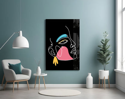Blue Brow Side Profile Glass Wall Art