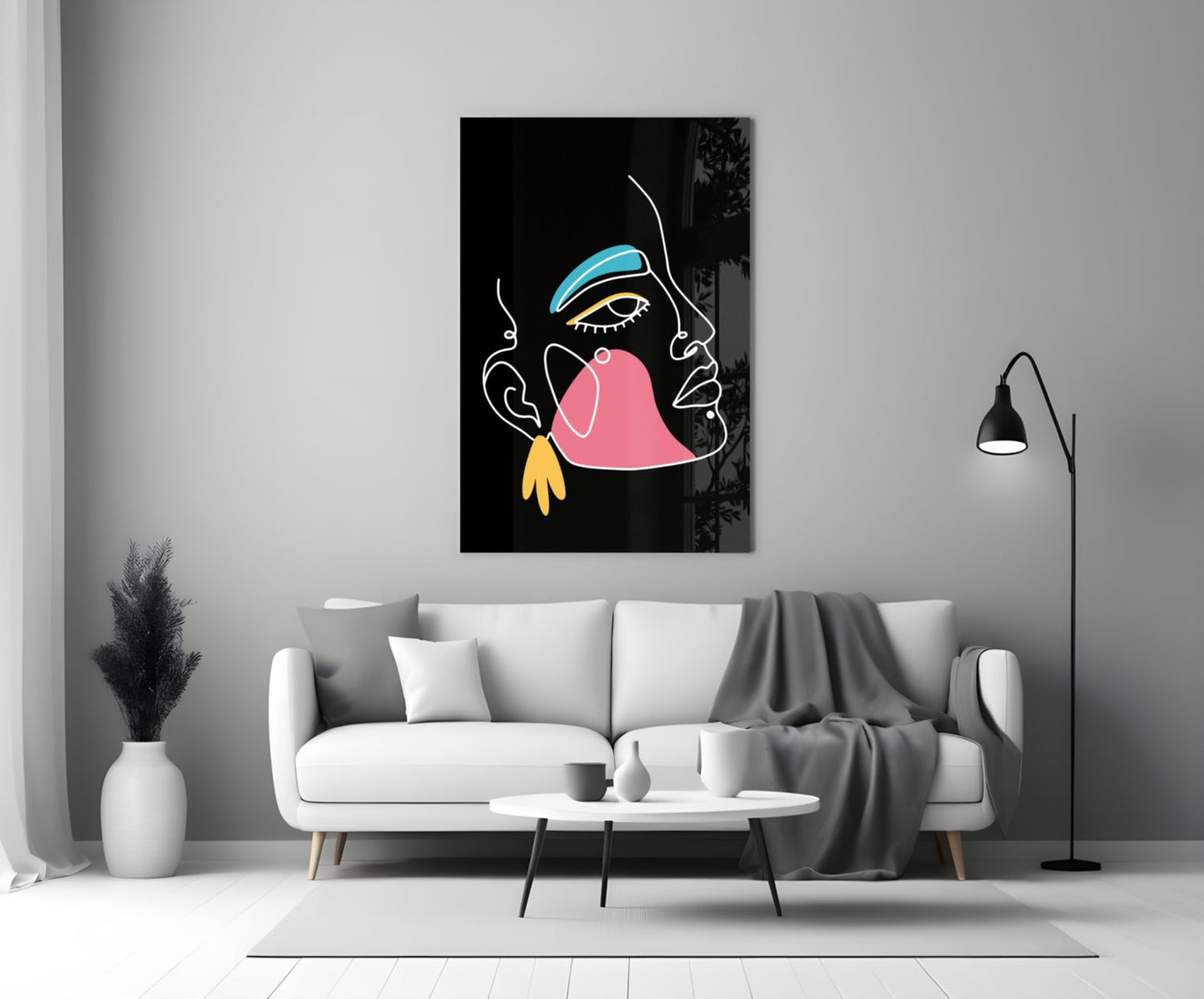 Blue Brow Side Profile Glass Wall Art
