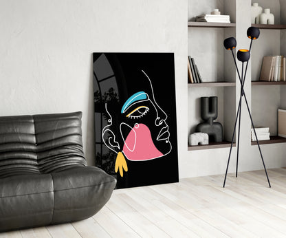 Blue Brow Side Profile Glass Wall Art
