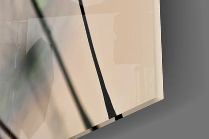 Green Dew Drops Dandelion Wisp Glass Wall Art
