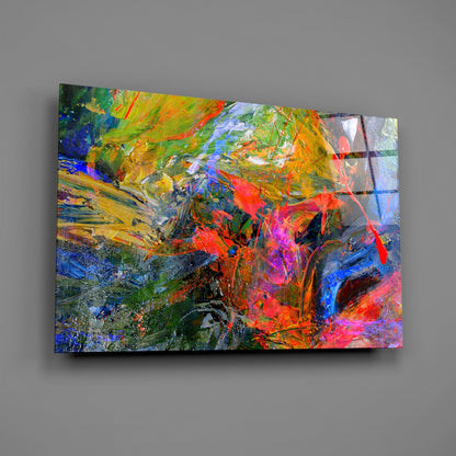 Bold Palette Knife Color Splash Glass Wall Art