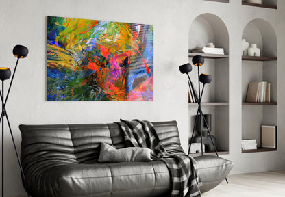 Bold Palette Knife Color Splash Glass Wall Art