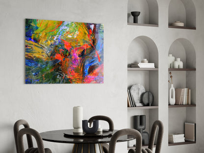 Bold Palette Knife Color Splash Glass Wall Art