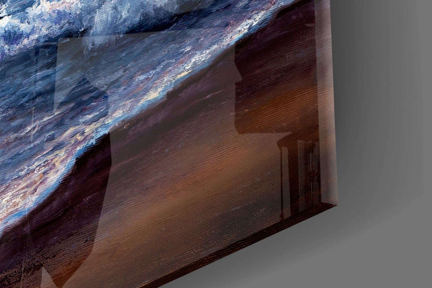 Sunset Surf Seascape Glass Wall Art