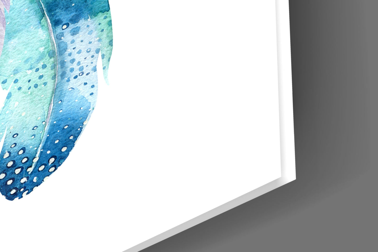 Watercolor Feather Dreamcatcher Glass Wall Art