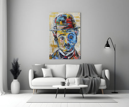 Bowler Hat Comedian Glass Wall Art