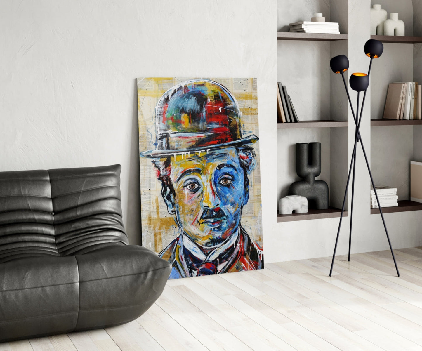 Bowler Hat Comedian Glass Wall Art