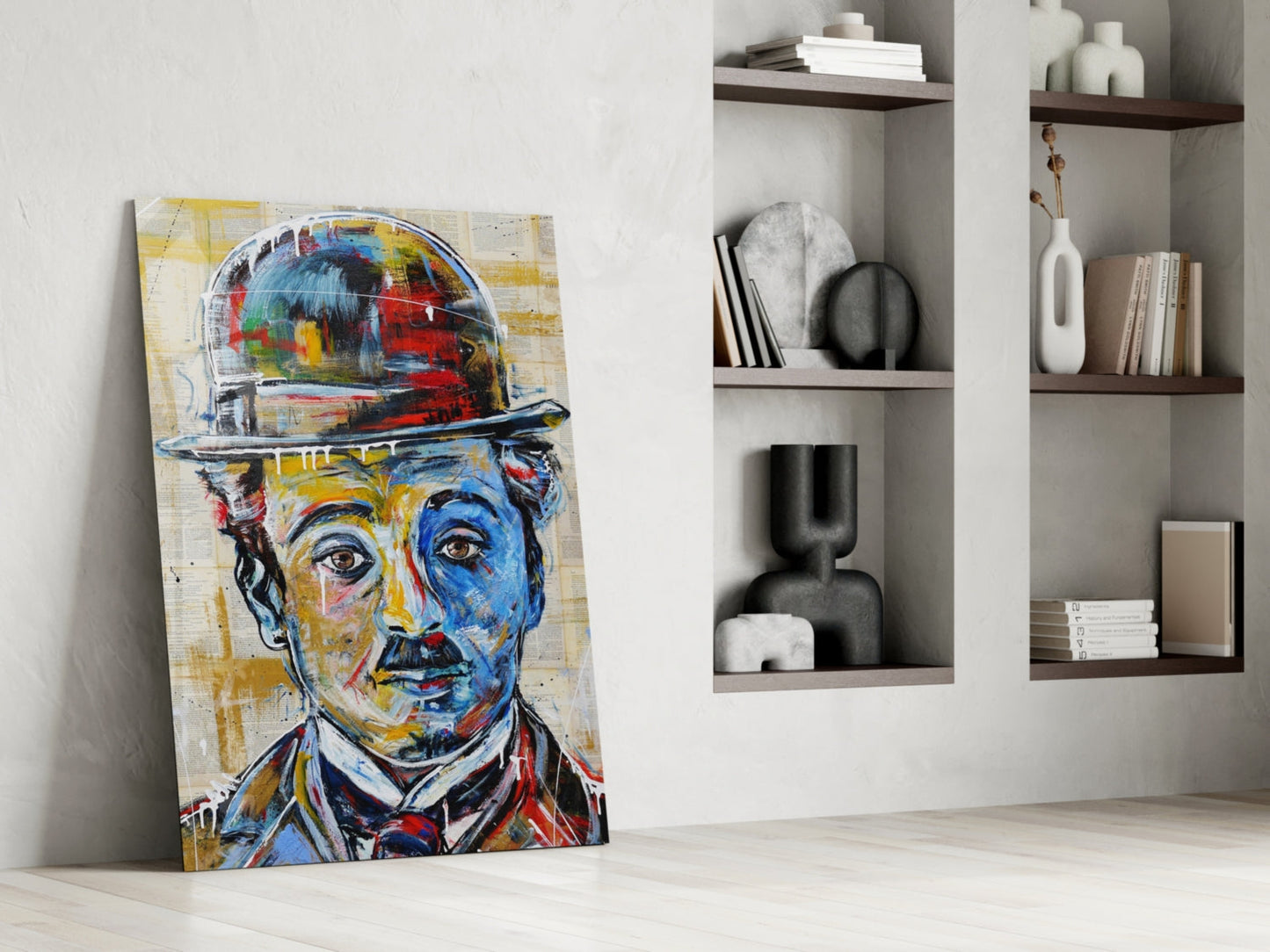 Bowler Hat Comedian Glass Wall Art