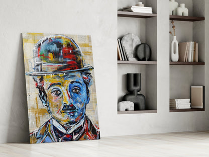 Bowler Hat Comedian Glass Wall Art