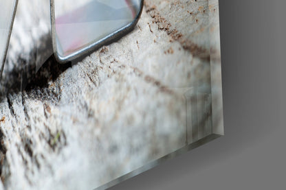 Chrome Love Letters With Rosebud Glass Wall Art