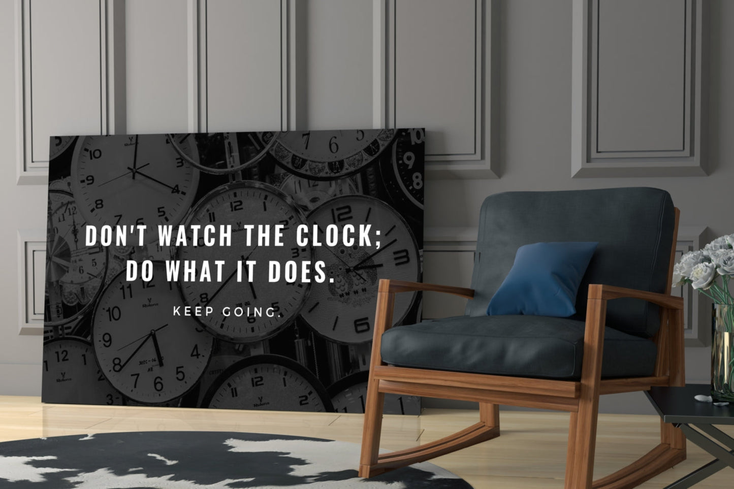 Dont Watch the Clock Quote Clocks Glass Wall Art