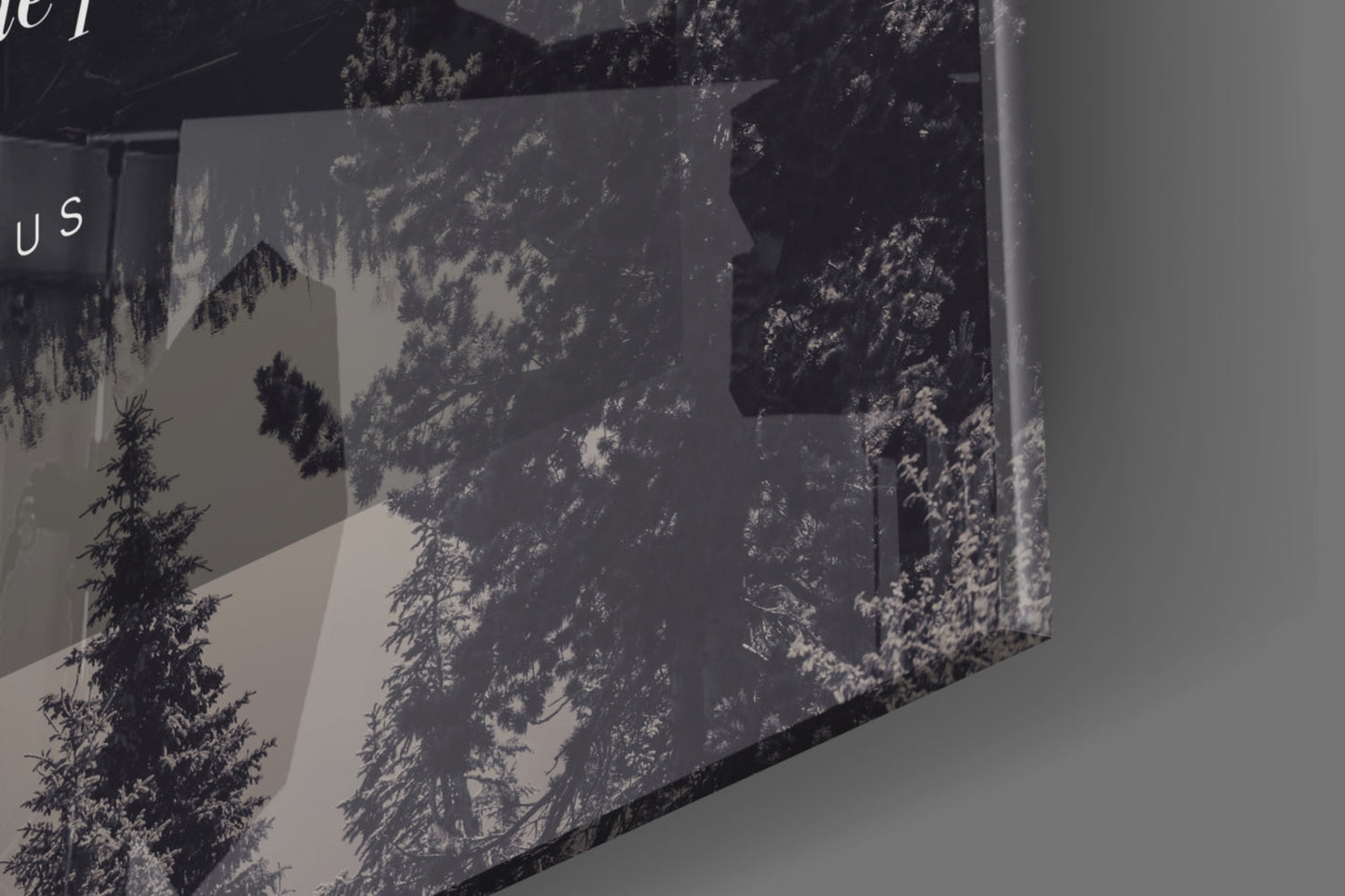 Confine Yourself Quote Misty Forest Lake Glass Wall Art