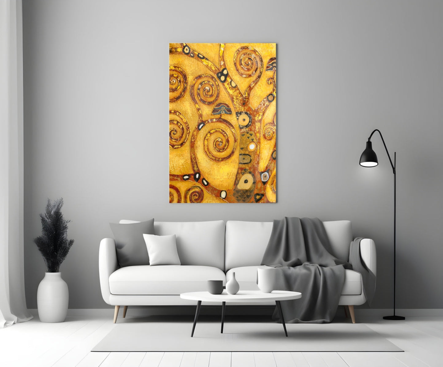 Amber Swirl Mosaic Tree of Life Glass Wall Art