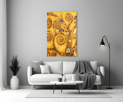 Amber Swirl Mosaic Tree of Life Glass Wall Art