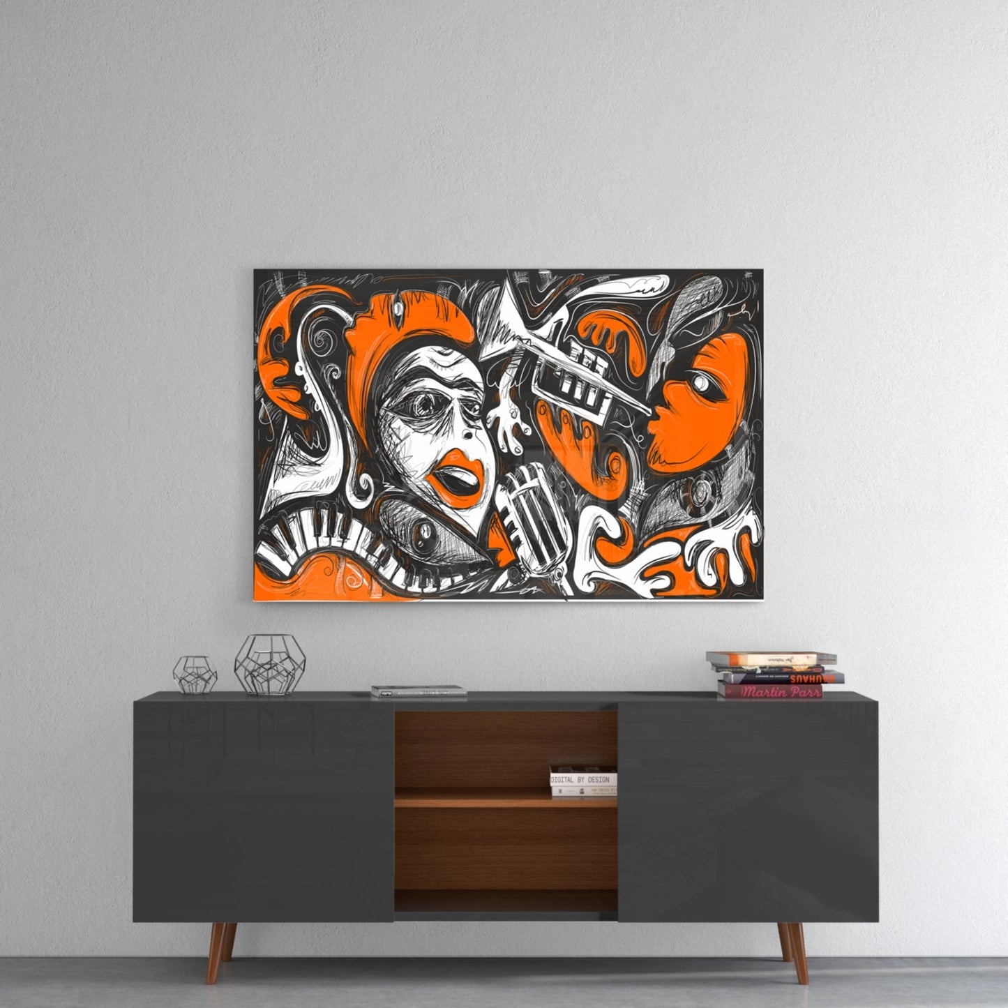 Cubist Abstract Portrait Glass Wall Art