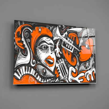 Cubist Abstract Portrait Glass Wall Art