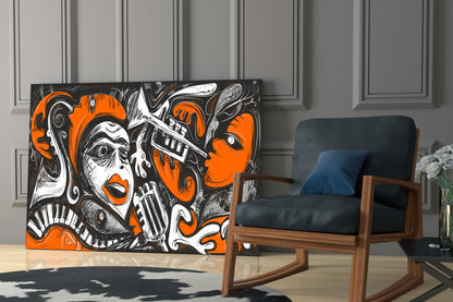 Cubist Abstract Portrait Glass Wall Art