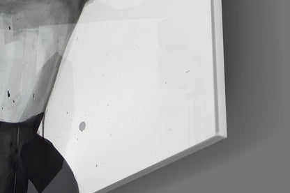 White glass panel with subtle speckled texture detail, photographed at angled perspective showing edge and surface.