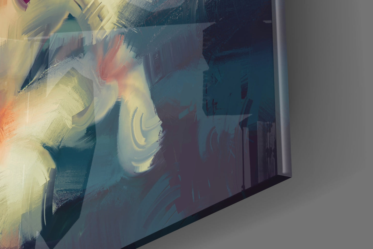 Painterly White Plumeria Glass Wall Art