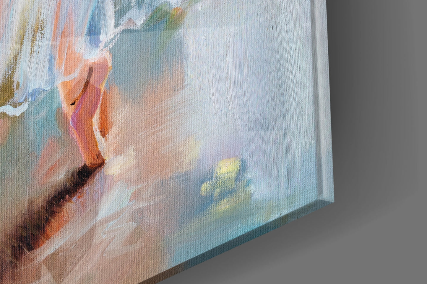 White Gown Rehearsal Ballerina Glass Wall Art
